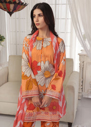 Feathers Midnight Murmurs Unstitched Lawn 3Pc Suit TAWNY-FT485