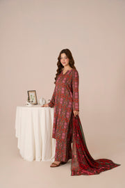 Feathers Frosty Fables Printed Viscose Unstitched 3Pc Suit SNAREL-FT568