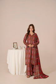 Feathers Frosty Fables Printed Viscose Unstitched 3Pc Suit SNAREL-FT568