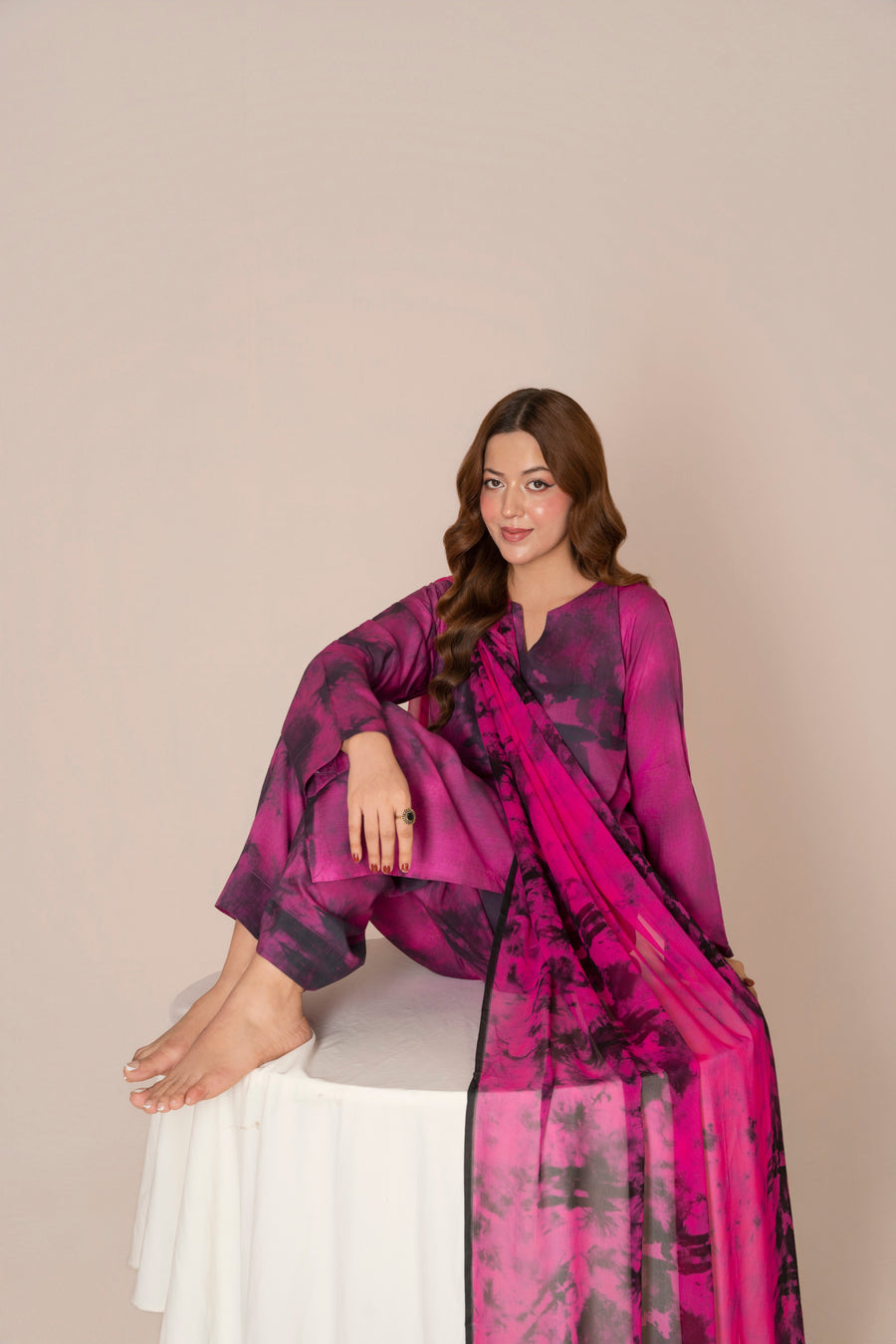 Feathers Frosty Fables Printed Viscose Unstitched 3Pc Suit IVRONE-FT569