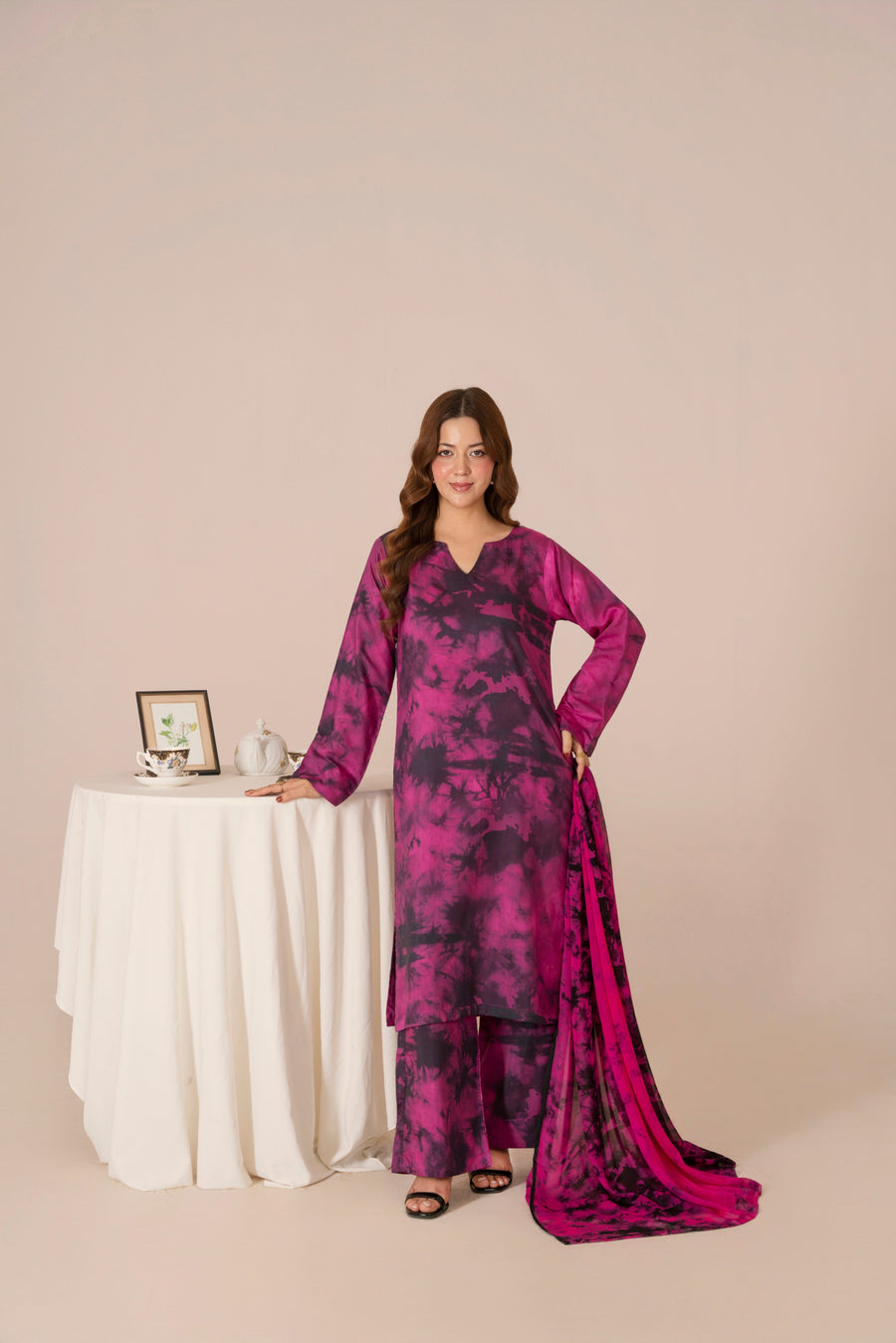 Feathers Frosty Fables Printed Viscose Unstitched 3Pc Suit IVRONE-FT569