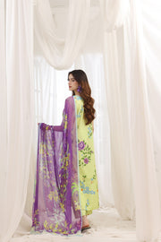 Feathers Premium House of Petals Unstitched Lawn 3Pc Suit Periwinkle Piece-FT742