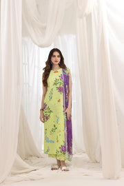 Feathers Premium House of Petals Unstitched Lawn 3Pc Suit Periwinkle Piece-FT742