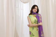 Feathers Premium House of Petals Unstitched Lawn 3Pc Suit Periwinkle Piece-FT742