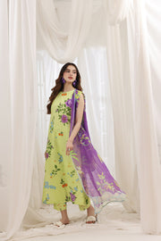 Feathers Premium House of Petals Unstitched Lawn 3Pc Suit Periwinkle Piece-FT742