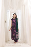 Feathers Premium House of Petals Unstitched Lawn 3Pc Suit Magenta Matrix-FT743
