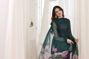Feathers Premium House of Petals Unstitched Lawn 3Pc Suit Magenta Matrix-FT743