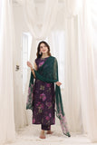 Feathers Premium House of Petals Unstitched Lawn 3Pc Suit Magenta Matrix-FT743
