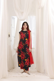 Feathers Premium House of Petals Unstitched Lawn 3Pc Suit Rhubarb Rhythm-FT744