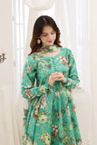 Feathers Premium House of Petals Unstitched Lawn 3Pc Suit Turquoise Twilight-FT746