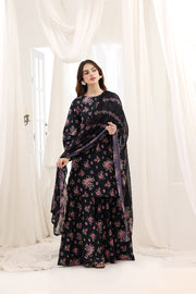 Feathers Premium House of Petals Unstitched Lawn 3Pc Suit Night Time Novelty-FT747