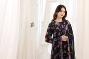 Feathers Premium House of Petals Unstitched Lawn 3Pc Suit Night Time Novelty-FT747