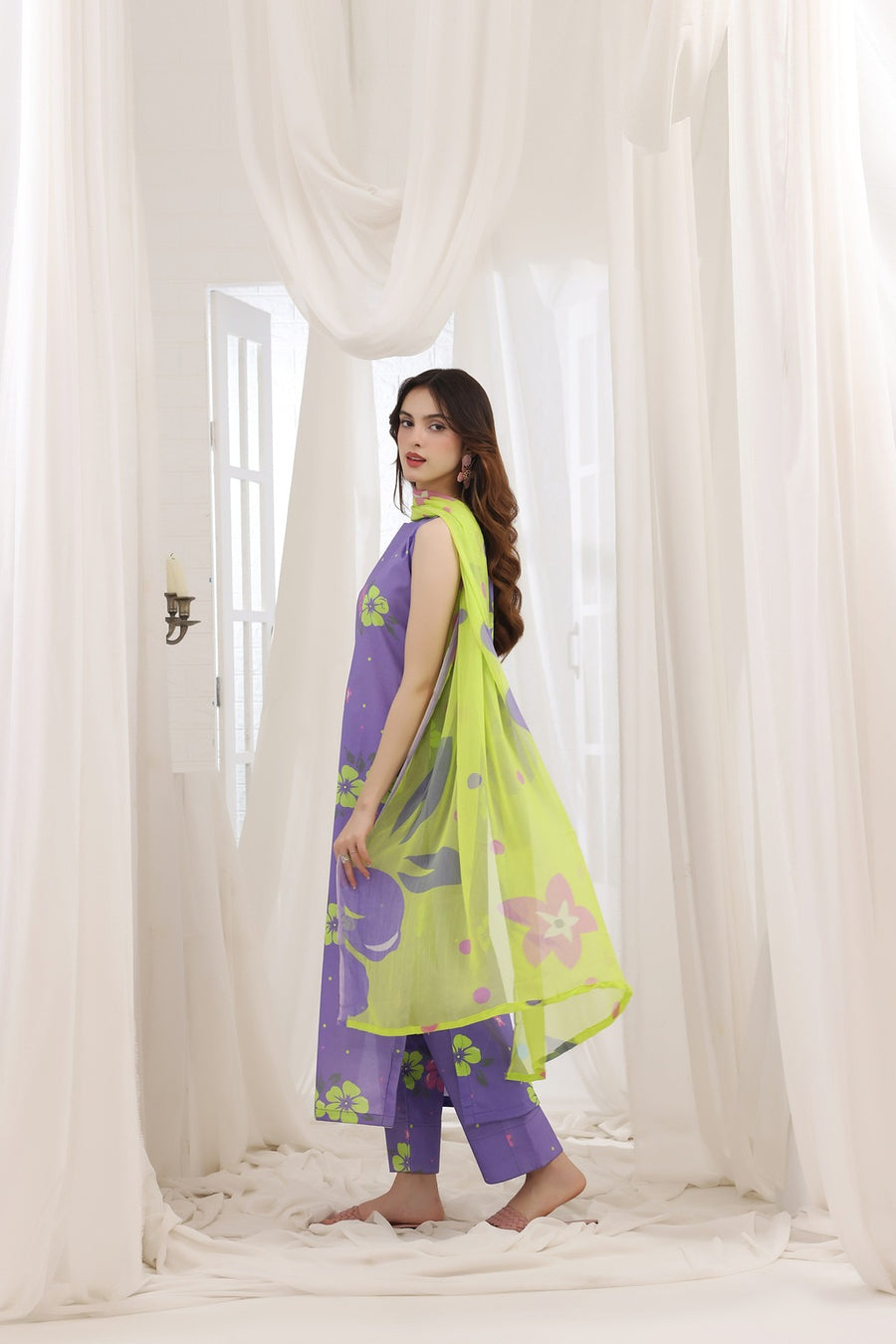 Feathers Premium House of Petals Unstitched Lawn 3Pc Suit Majestic Monolith-FT756