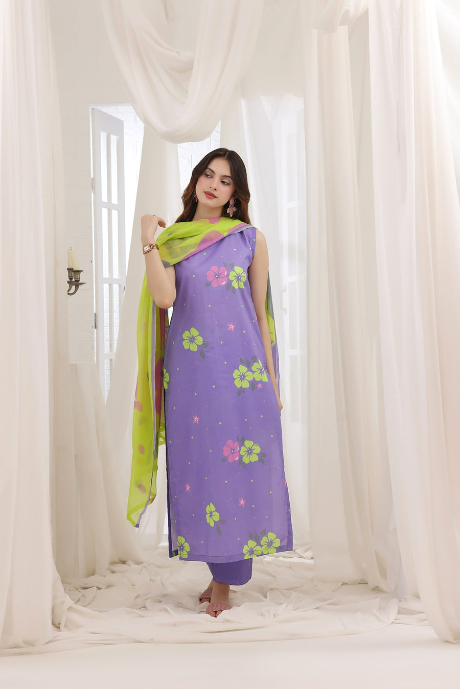 Feathers Premium House of Petals Unstitched Lawn 3Pc Suit Majestic Monolith-FT756