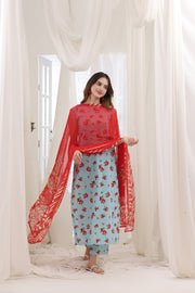 Feathers Premium House of Petals Unstitched Lawn 3Pc Suit Nautical Node-FT758