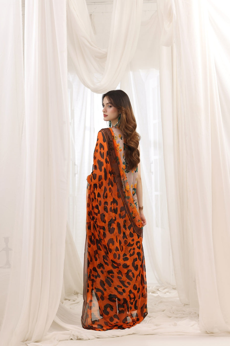 Feathers Premium House of Petals Unstitched Lawn 3Pc Suit Jaguar Journal-FT760
