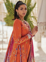 Farah Talib Aziz WES Embroidered Lawn Unstitched 3Pc Suit FTA-01 RITA RUST