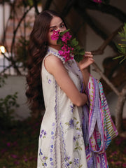 Farah Talib Aziz Embroidered Lawn Unstitched 3Pc Suit FTA-01 Evita Ivory