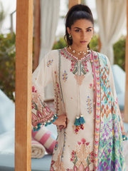 Farah Talib Aziz WES Embroidered Lawn Unstitched 3Pc Suit FTA-02 IRENE IVORY