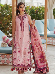 Farah Talib Aziz WES Embroidered Lawn Unstitched 3Pc Suit FTA-03 PRICSILLA TEA PINK