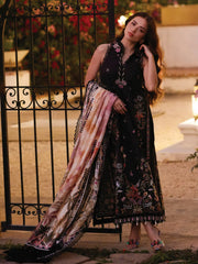 Farah Talib Aziz Embroidered Lawn Unstitched 3Pc Suit FTA-03 Blanca Black