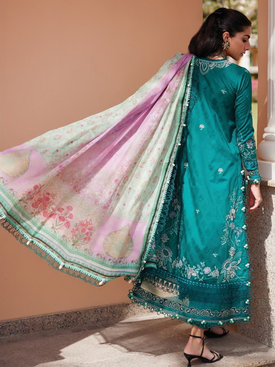 Farah Talib Aziz WES Embroidered Lawn Unstitched 3Pc Suit FTA-04 EILEEN EMERALD