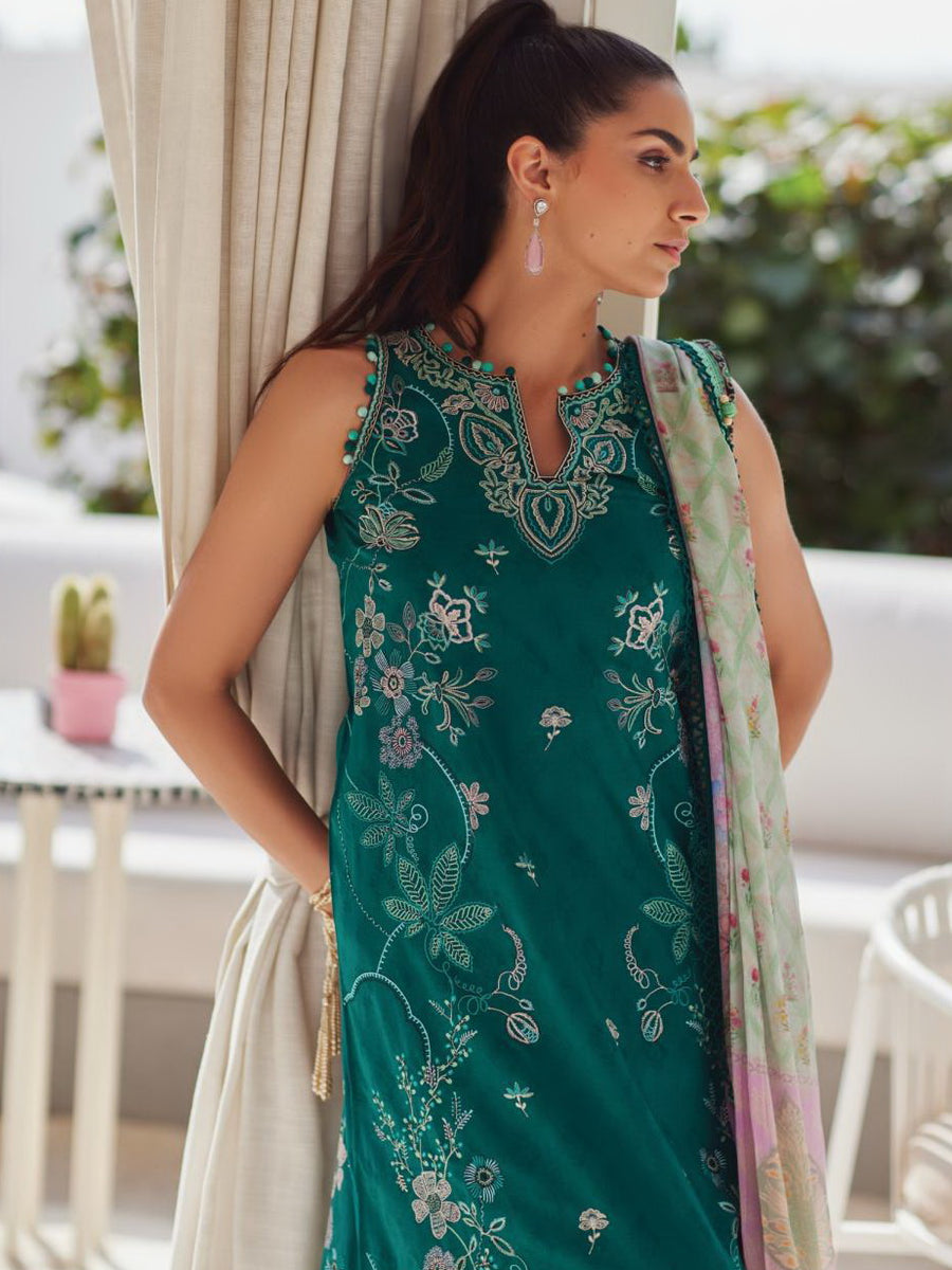 Farah Talib Aziz WES Embroidered Lawn Unstitched 3Pc Suit FTA-04 EILEEN EMERALD