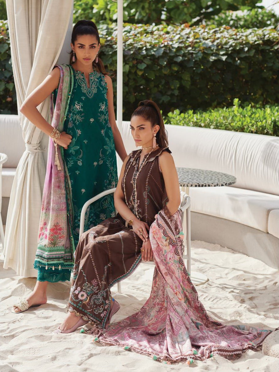 Farah Talib Aziz WES Embroidered Lawn Unstitched 3Pc Suit FTA-04 EILEEN EMERALD