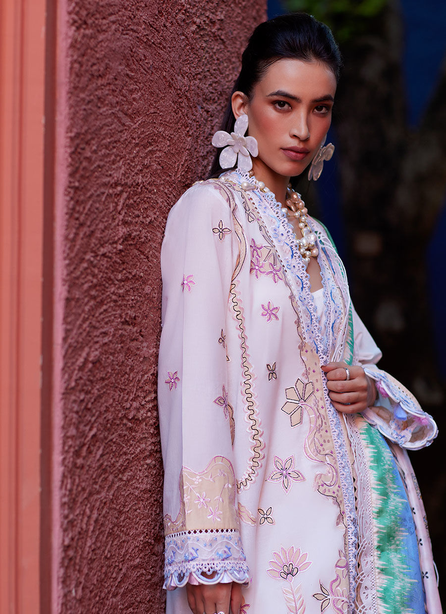 Suay by Farah Talib Aziz Embroidered Lawn Unstitched 3Pc Suit FTA-05 Miwa Ivory