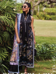 Farah Talib Aziz WES Embroidered Lawn Unstitched 3Pc Suit FTA-05 BELLE BLACK