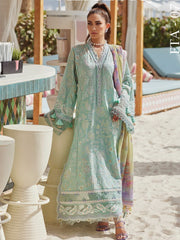 Farah Talib Aziz WES Embroidered Lawn Unstitched 3Pc Suit FTA-07 ALICE AQUA