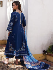 Farah Talib Aziz Embroidered Lawn Unstitched 3Pc Suit FTA-08 Nia Navy