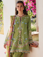 Farah Talib Aziz Embroidered Lawn Unstitched 3Pc Suit FTA-09 Carmen Kiwi
