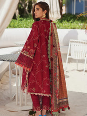 Farah Talib Aziz WES Embroidered Lawn Unstitched 3Pc Suit FTA-10 ROSEMARY RED