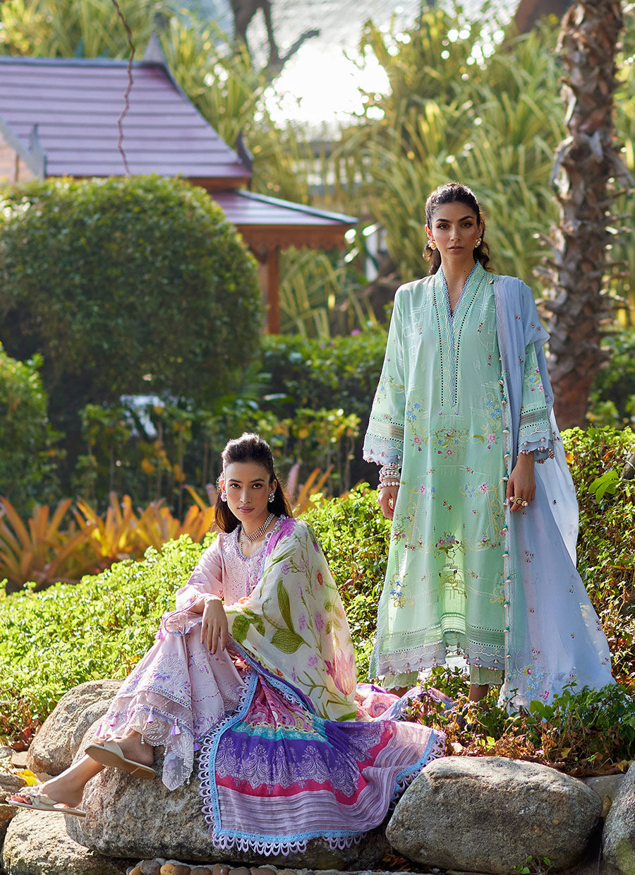 Suay by Farah Talib Aziz Embroidered Lawn Unstitched 3Pc Suit FTA-11 Misora Mint Green