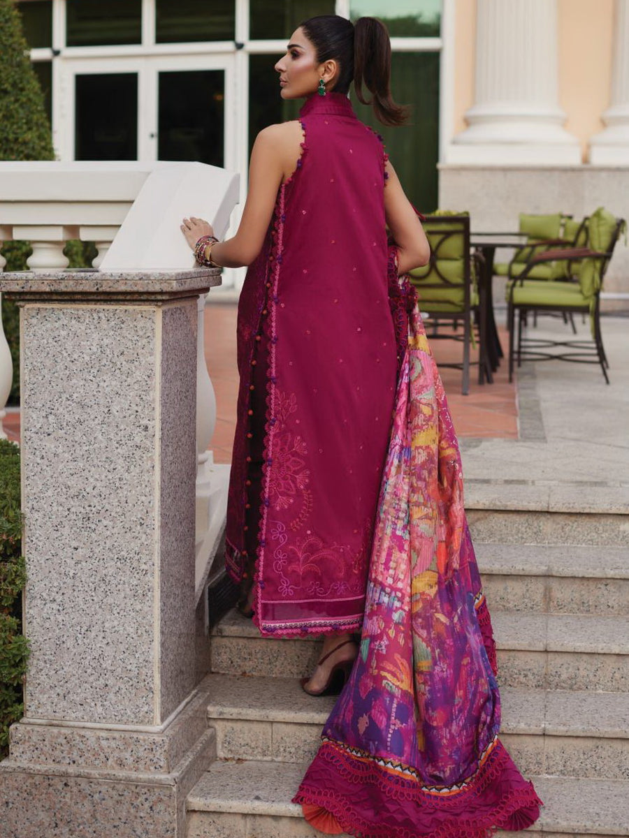Farah Talib Aziz WES Embroidered Lawn Unstitched 3Pc Suit FTA-11 BETTY BERRY
