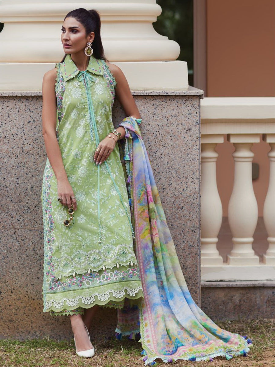 Farah Talib Aziz WES Embroidered Lawn Unstitched 3Pc Suit FTA-12 KIARA KIWI