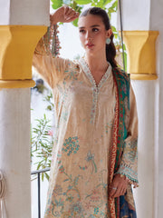 Farah Talib Aziz Embroidered Lawn Unstitched 3Pc Suit FTA-12 Isabella Sand