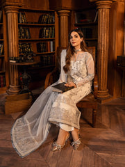 SIFA Lueur Unstitched Embroidered Formal 3Pc Suit FU-03-Pearl