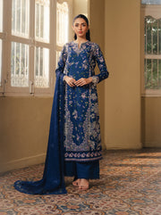 Afrozeh Daybreak Embroidered Lawn Unstitched 3Pc Suit - DUSKMELT