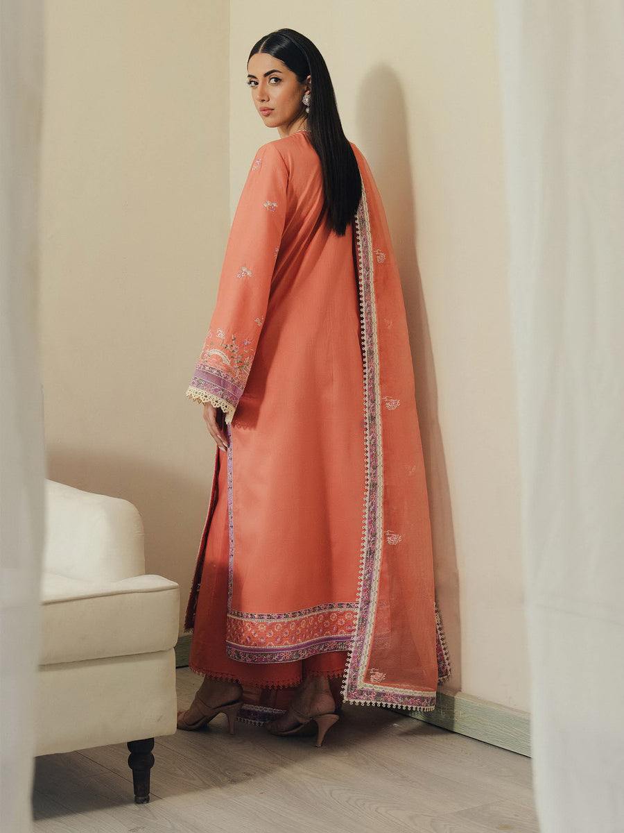 Afrozeh Daybreak Embroidered Lawn Unstitched 3Pc Suit - SKYHUSH