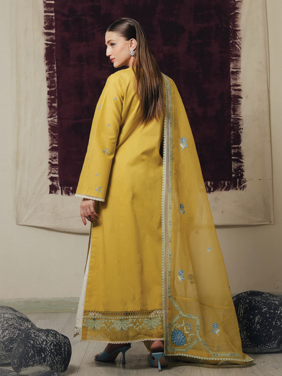 Afrozeh Daybreak Embroidered Lawn Unstitched 3Pc Suit - SUNHAZE