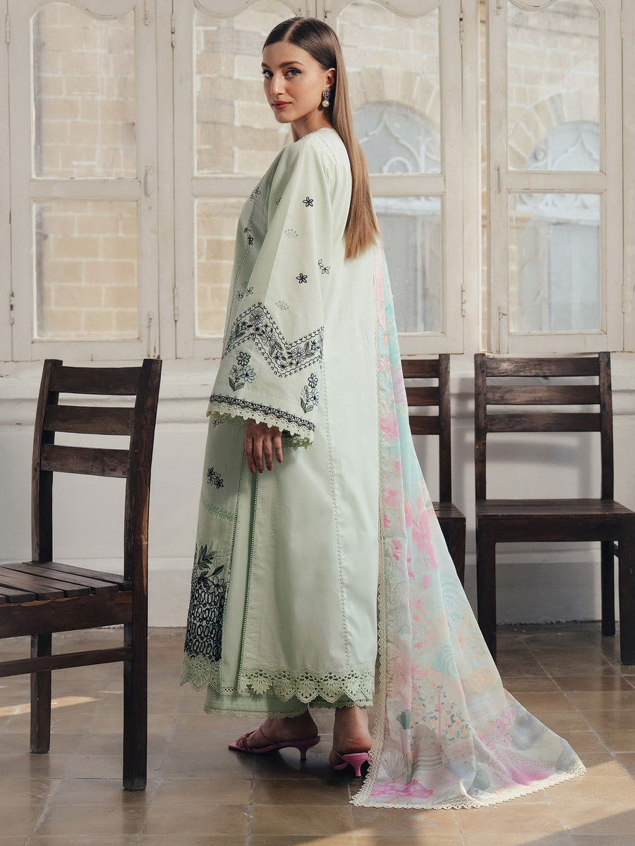Afrozeh Daybreak Embroidered Lawn Unstitched 3Pc Suit - DEWLIT