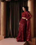 Afrozeh La Fuchsia Unstitched Formal 3Pc Suit FWU-0078 Lover