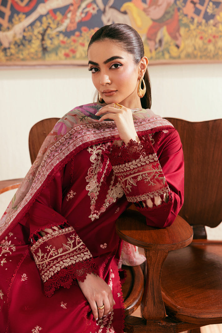 Zync by Florent Luxury Lawn Unstitched Embroidered 3Pc Suit FZL-1B
