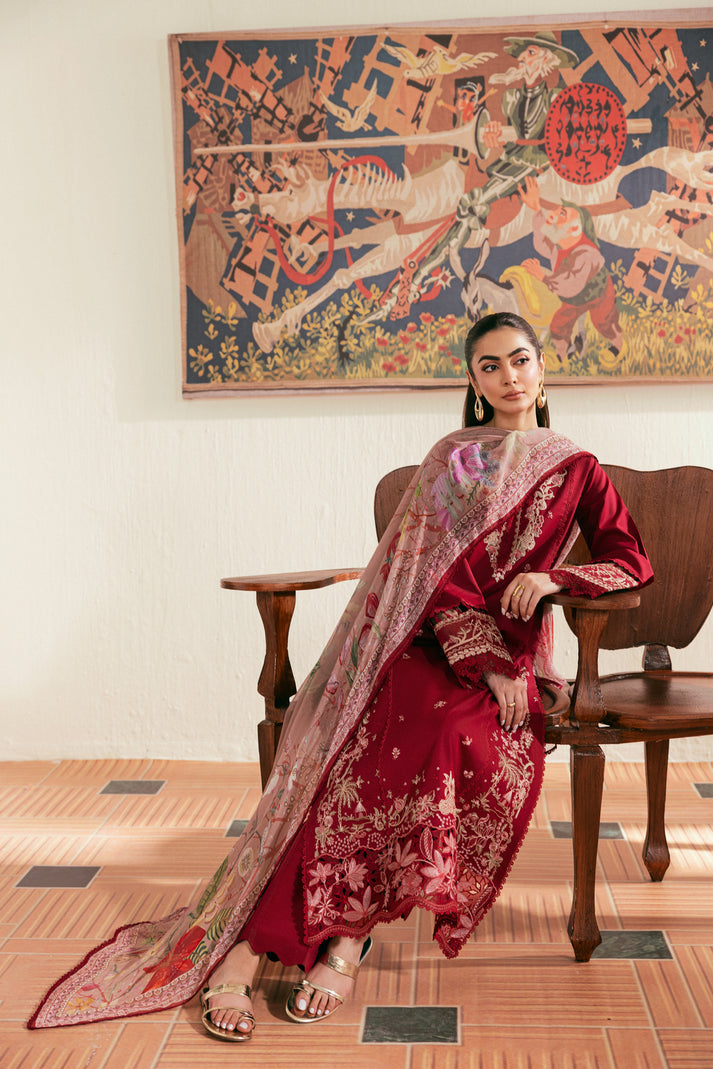 Zync by Florent Luxury Lawn Unstitched Embroidered 3Pc Suit FZL-1B