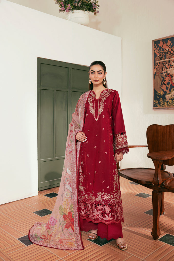Zync by Florent Luxury Lawn Unstitched Embroidered 3Pc Suit FZL-1B