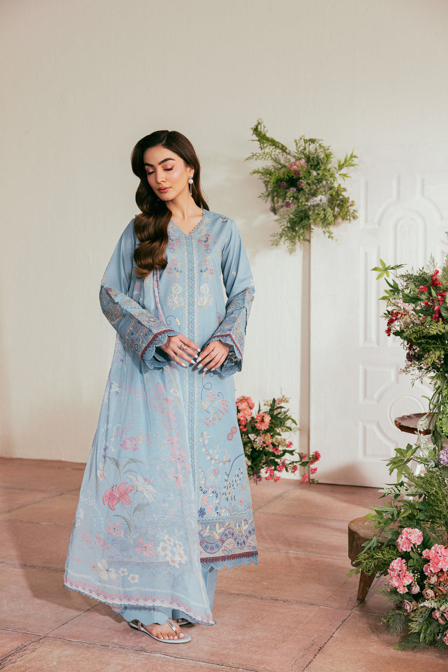 Zync by Florent Luxury Lawn Unstitched Embroidered 3Pc Suit FZL-3B