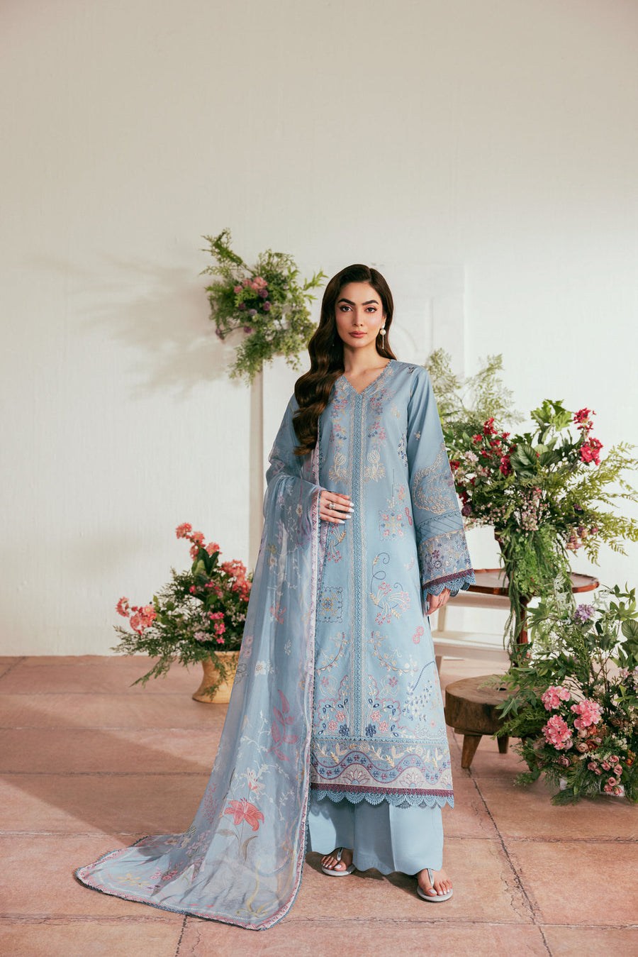 Zync by Florent Luxury Lawn Unstitched Embroidered 3Pc Suit FZL-3B