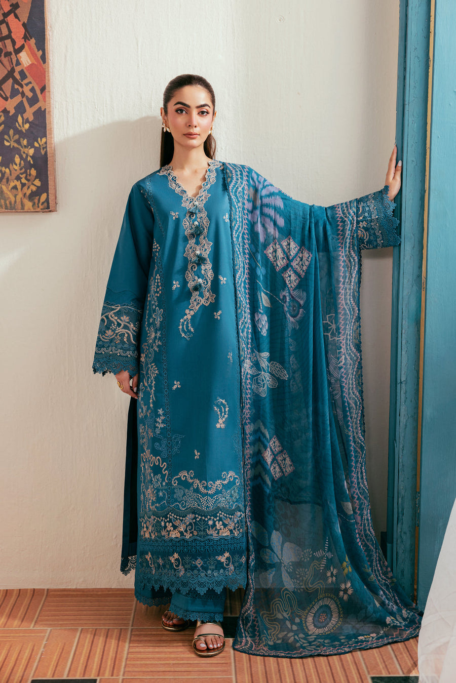 Zync by Florent Luxury Lawn Unstitched Embroidered 3Pc Suit FZL-4A